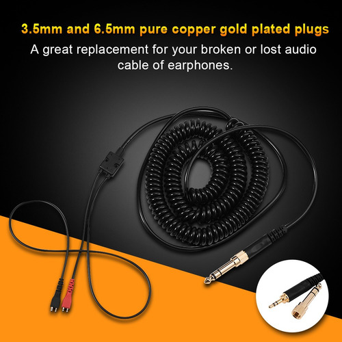 Cable En Espiral Para Sennheiser Hd25-sp Hd250 Hd425 Hd 52