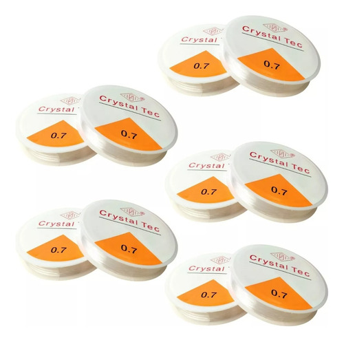 10 Rolo Fio Elástico Coloridos De Silicone P/pulseiras 0.7mm