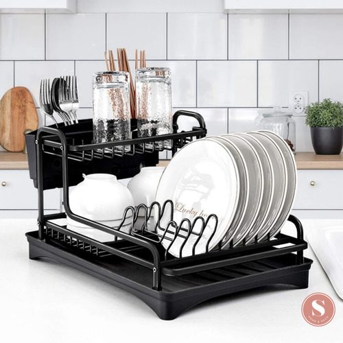 Secaplatos Escurridor De Loza Metalico 2 Niveles Santu Home & Deco