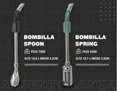 Imagen 3 de 4 de Bombilla Mate Stanley - Mod. Spoon Acero Inoxidable Original