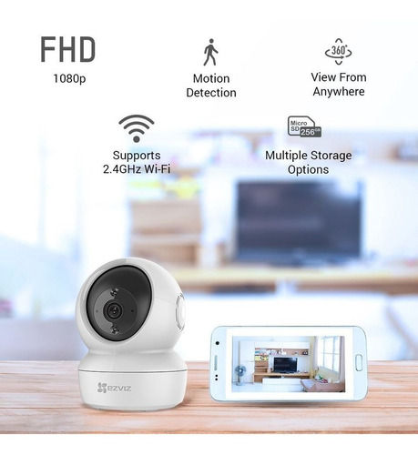 Imagen 6 de 9 de Camera Ip Ezviz Domo 360° Full Hd 2mp 1080p Wifi Audio Alarm