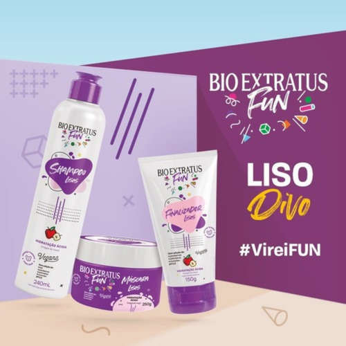 Kit 1 Shampoo 1 Máscara Fun Liso 240ml