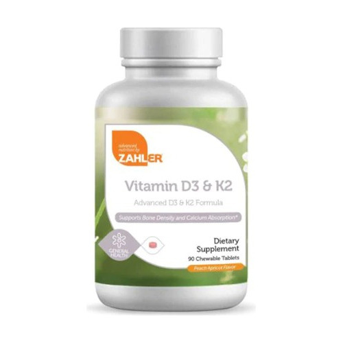 Zahler Vitamin D3 Y K2 90 Tabletas Masticables Sfn