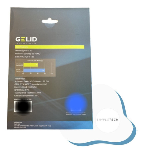 Imagen 2 de 6 de Pad Térmico Gelid Ultimate Tp-gp04-s-c 120x120x1.5mm 15w/mk