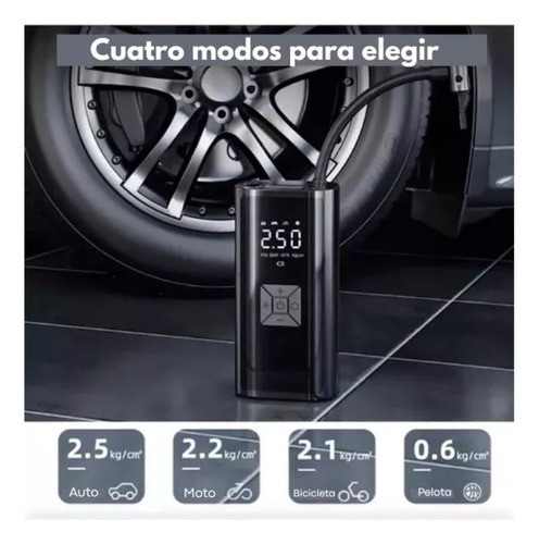 Inflador Compresor Aire Neumático Inalámbrico Auto Bici Moto