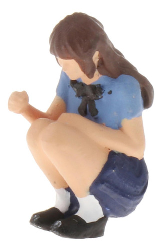 1:64 Figuras De Resina Personas Modelo Sentadilla Azul