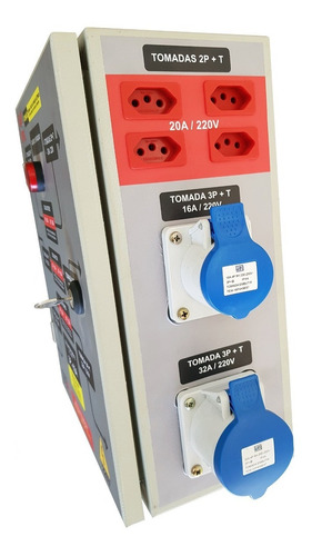 Quadro Tomadas Para Obra Robo Qtek 220v / 127v Trifásico Dr