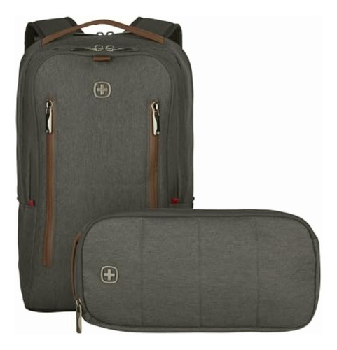 Wenger City Upgrade Mochila Para Portátil Con Bolsa Cruzada Color Gris