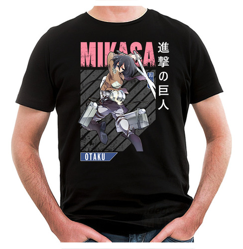 Remera Attack On Titan Mikasa Ackerman 05 (negra:) Ideas Mvd