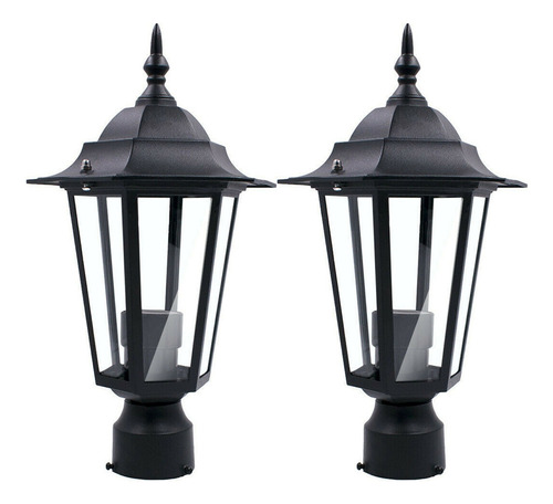 2 Faros Para Postes Para Exterior, Jardín, Patio, Entrada, P