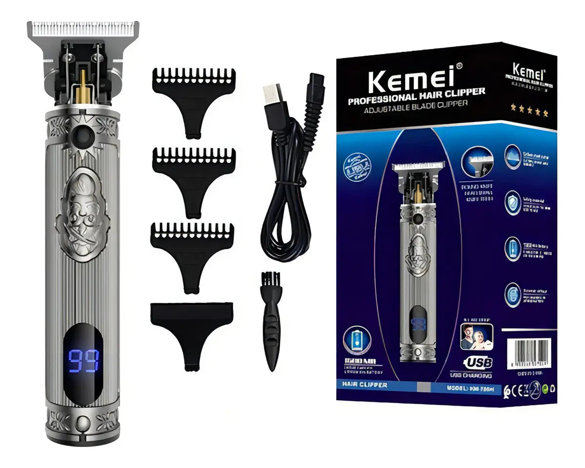 Máquina Cortar Cabelo Lcd Digital Display Barba Barbeiro