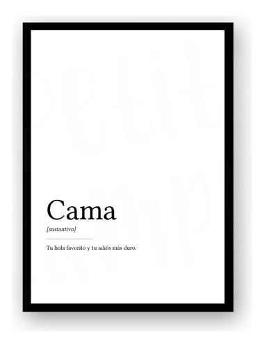 Poster Imprimible Cama Definicion Poster Decorativo Cama