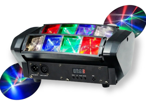 Cabeza Movil Dmx Led Spider Beam Rgbw 8x3w Luz Disco