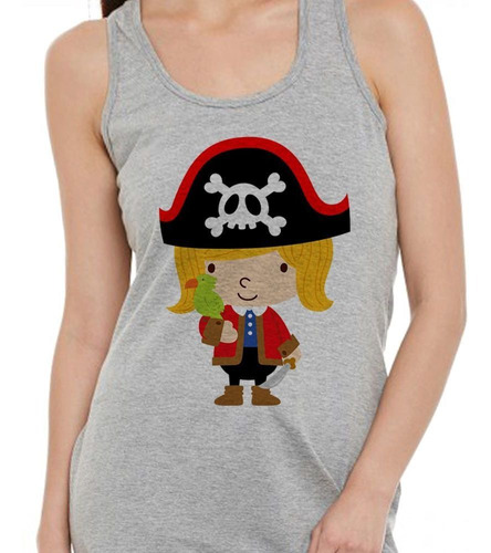 Musculosa Niña Pirata Dibujo Girl Pirate Caricatura