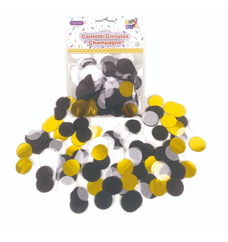 Combo Confetti Circulos Champagne X 10 Paquetes