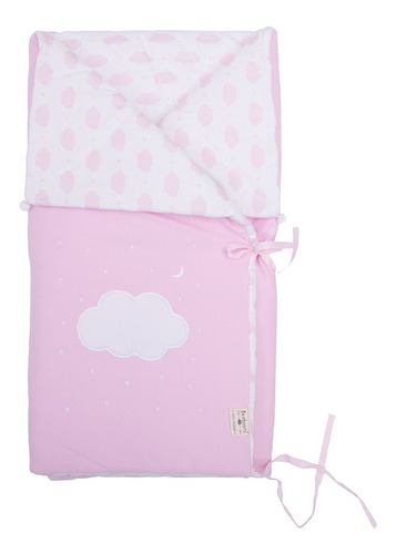 Costalito Bebé 100% Algodón Pima, Fular, Sleeping, Portabebé Color 100% Algodón Nube Rosa Bordado