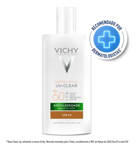 Protetor Solar Facial Antioleosidade Toque Seco, FPS 60, Reduz
