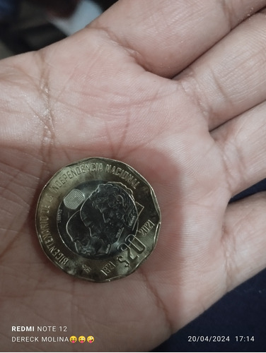 Moneda De 20 Pesos Las Tres Caras En Perfecto Estado 