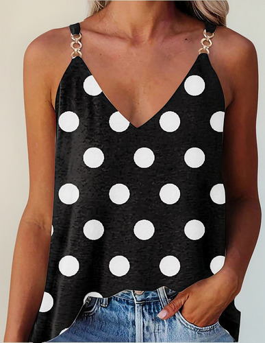 Blusa Sin Mangas Casual De Verano C Para Mujer Con Cuello En
