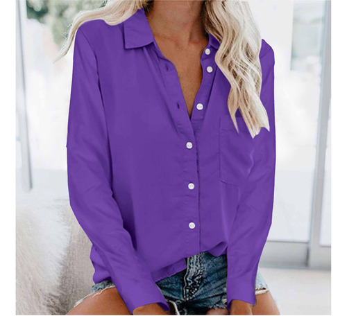 Blusa Casual Con Botones Para Mujer, De Moda Creativa, Camis