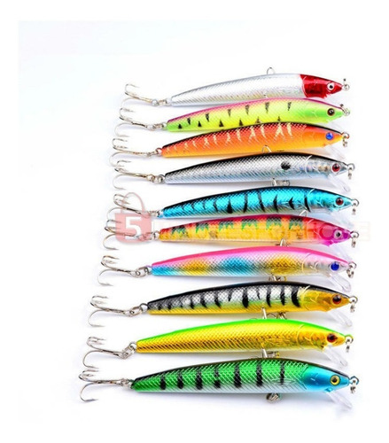 5 Señuelos Pesca Rapala Minnow 10cm Lenguado Corvina Trucha