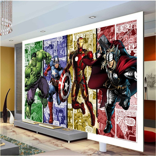 Papel De Parede Adesivo Vingadores Hulk America 3,20x2,50