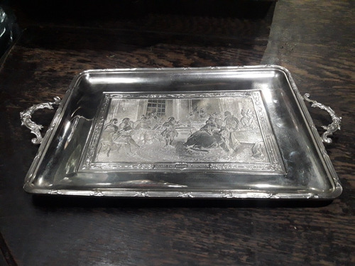 Grabado De Mozart Al Ácido Representado En Bandeja Plateada (Usado)