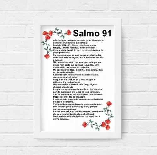 Compre Quadro Decorativo Salmo 91 I a partir de R$ 121.6 - Quadros