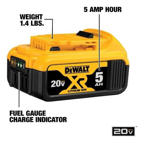 Dewalt Dcb205 Batería Litio Max Xr 20v 5ah (pack 1)