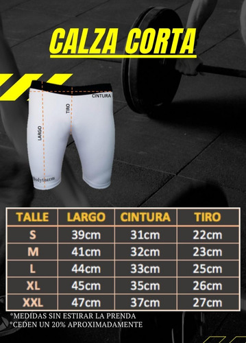 Imagen 2 de 2 de Calza Corta Bermuda Hombre Futbol Colores Spandex Body Therm