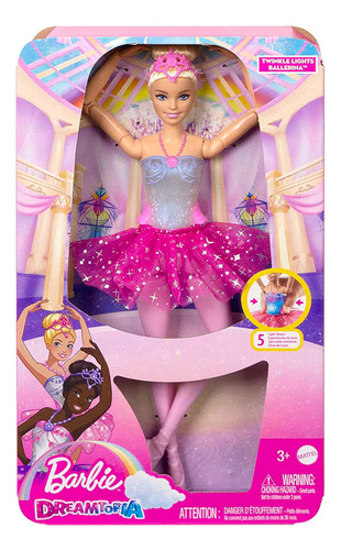 Barbie Bailarina Luces Brillantes Tu Tu Rosa Hlc25