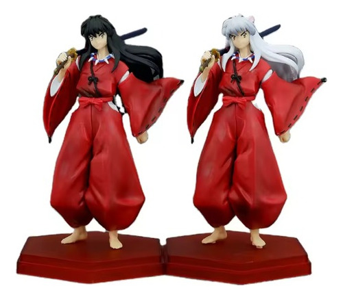 Figuras Inuyasha Cabello Blanco Y Negro Anime 