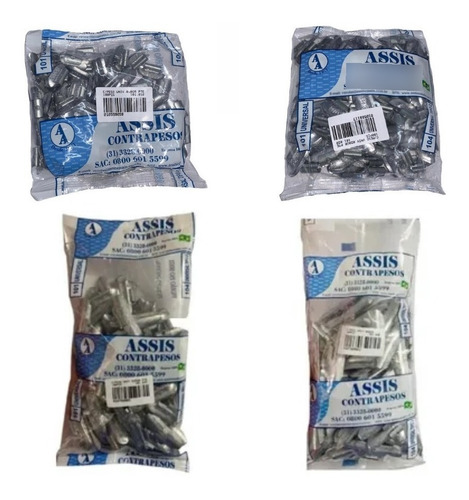 Kit Contrapeso Chumbo Garra Baixa Assis 10/20/35/40 400 Pçs