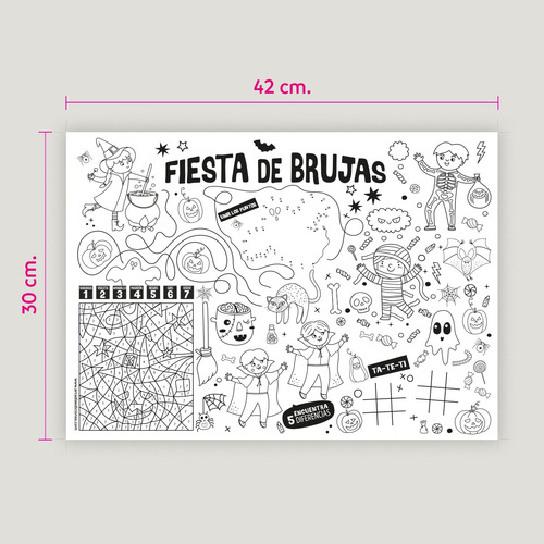 Kit Fiesta De Brujas: 2 Manteles + 2 Libros De Colorear