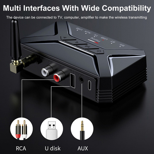 .nuevo T-r22 Bt5.0 2 Em 1 Receptor Transmissor De Áudio Sem.