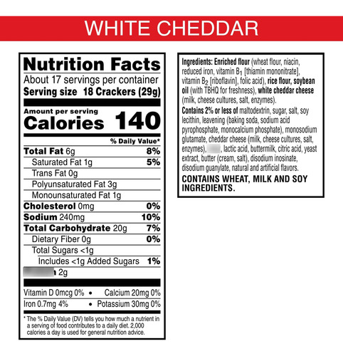 Galletas Crujientes De Queso Cheddar Blanco 482g Tamaño Fami