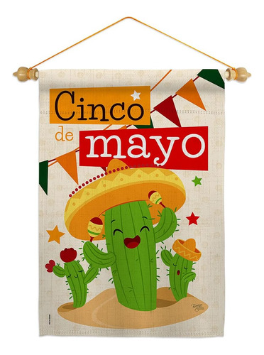 Breeze Decor Cactus Fiesta Cinco De Mayo Garden Flag Set Dow