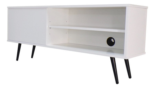Mueble Para Tv Decomobil Credenza Con Pasacables Color Blanco Absoluto