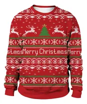 Comprar Navidad Cuello Redondo Ciervo Pareja Sudadera Con Impresión