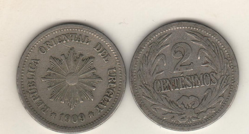 Uruguay Moneda De 2 Centésimos Año 1909 - Km 20