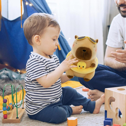 Mz Peluche De Animal Con Anillo De Capibara Duradero De 24