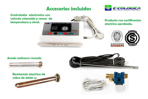 Termotanque Solar 300 Lt+controlador Electronico+resistencia