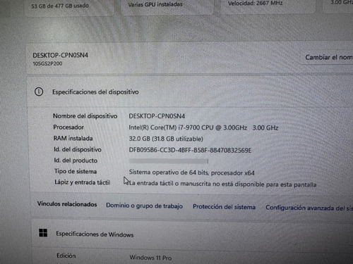 Lenovo Thinkcentre M920t I7-9700 32gb Ssd 512gb 1tb T. (Reacondicionado)