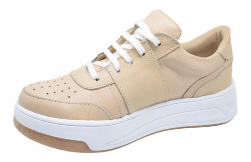Imagen 3 de 6 de Zapatillas De Cuero Urbanas Sneakers Plataforma Mujer Moda