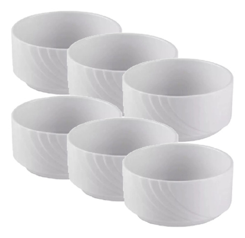 Bowl Compotera Porcelana Blanca Verbano Línea Marzia X6