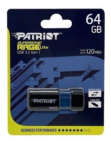 Pendrive 64gb Patriot Supersonic Rage Lite Usb 3.2 Original