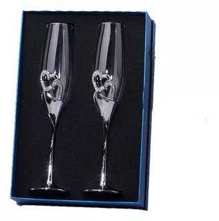 Set Of 2 Creative Heart Shaped Champagne Flutes,