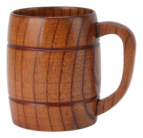 Jarra De Cerveza Hecha A Mano De 300 Ml De Madera Oscura