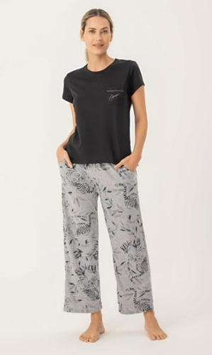 Pijamas Invierno Mujer M/c Pantalón Estampado Promesse 15119