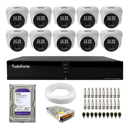 Kit 10 Câmeras Dome Full Hd Dvr 16 Canais Hd 500gb Instalado